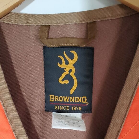 Browning Upland Vest Blaze Orange and Tan Pheasant Hunting Vest Men's S - Picture 2 of 14